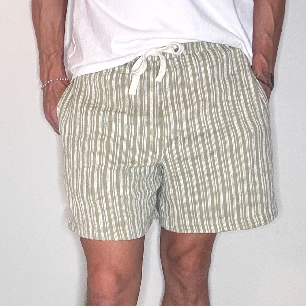 Striped Lime and White Zara Shorts